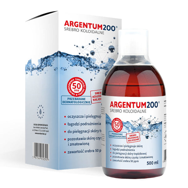 Aura Herbals, Argentum200® Srebro Koloidalne - 50 ppm, Tonik, płyn, 500 ml