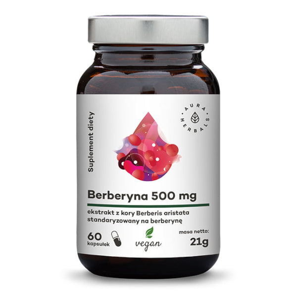 Aura Herbals, Berberyna 500 mg (Berberis aristata), kapsułki vege, 60 szt.