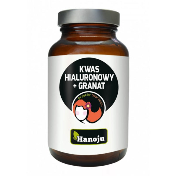 Hanoju, Kwas hialuronowy + Granat, kapsułki vege, 60 szt.