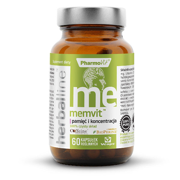 PharmoVit, Herballine Memvit™ pamięć i koncentracja, kapsułki vege, 60 szt.