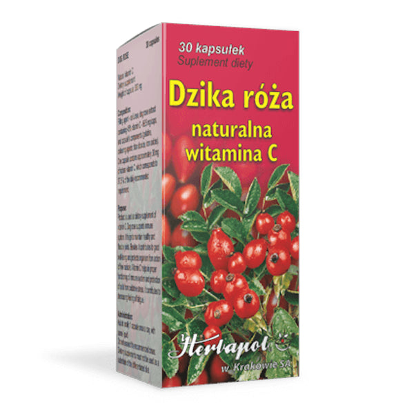 Herbapol Kraków, Dzika róża, naturalna witamina C, kapsułki, 30 szt.