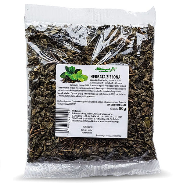 Herbapol Kraków, Herbata zielona, liść, 80 g