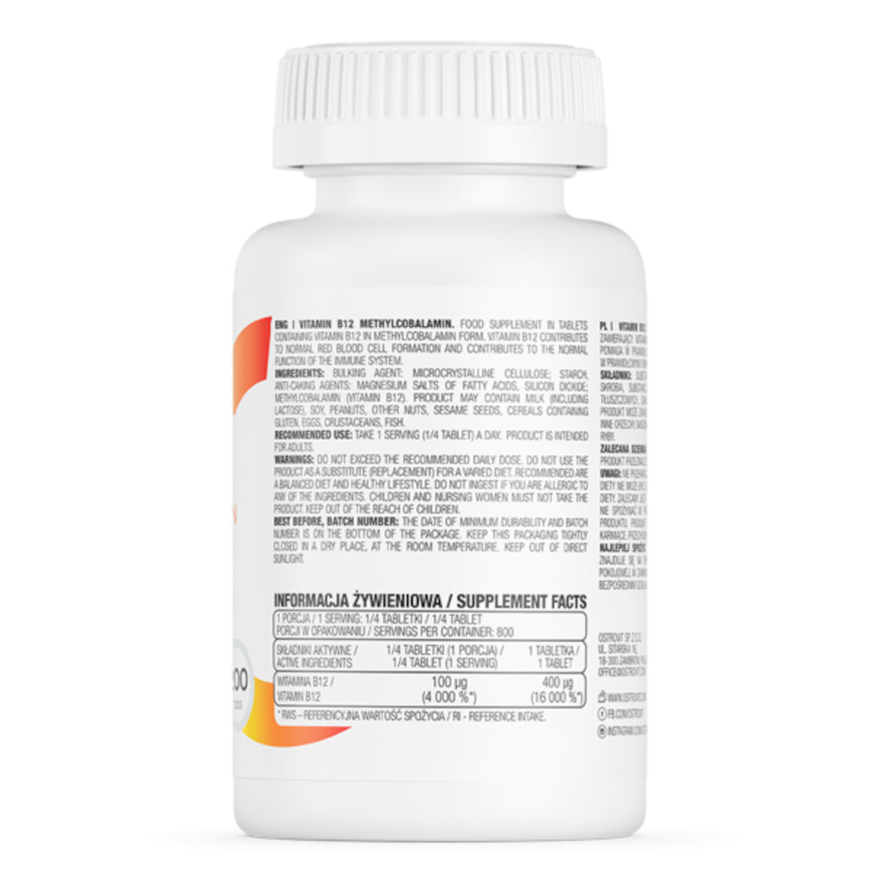 OstroVit, Vitamin B12 Methylocobalamin, tabletki, 200 szt.