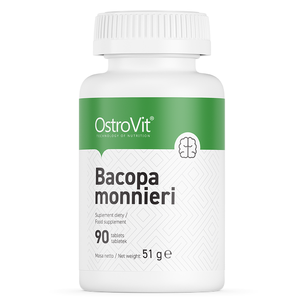 OstroVit, Bacopa monnieri (Brahmi, Bakopa drobnolistna) 200 mg, tabletki, 90 szt.