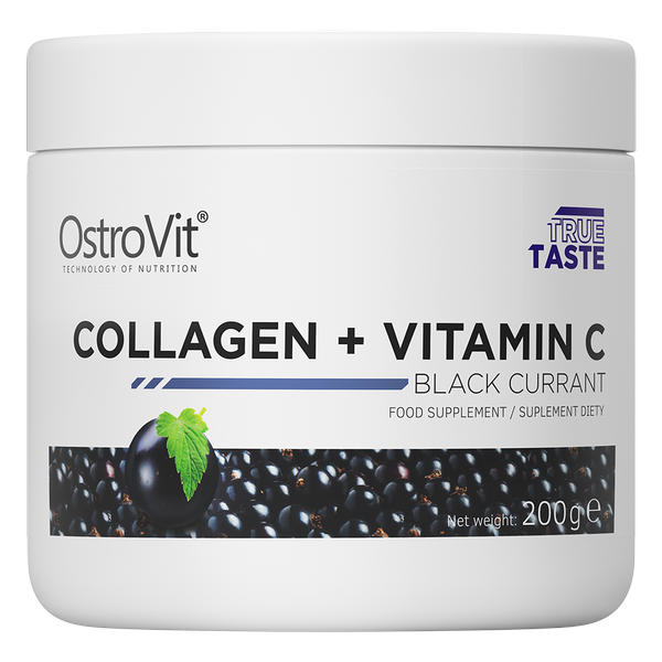 OstroVit, True Taste, Collagen + Vitamin C Black currant, proszek, 200 g