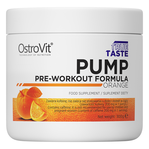 OstroVit, True Taste, PUMP Pre-Workout Formula Orange, proszek, 300 g