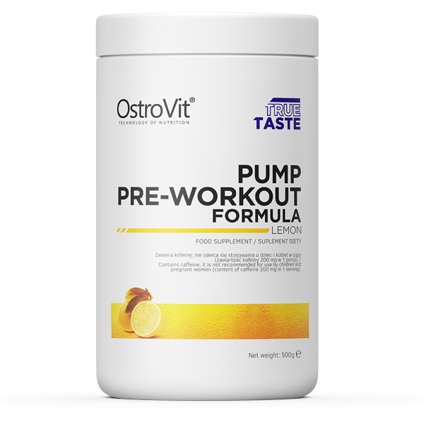 OstroVit, True Taste, PUMP Pre-Workout Formula Lemon, proszek, 500 g