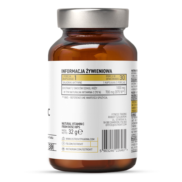 OstroVit, Pharma, Natural Vitamin C from Rose Hips, kapsułki, 30 szt.