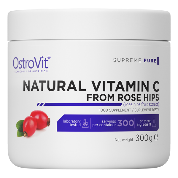 OstroVit, Supreme Pure, Natural Vitamin C From Rose Hips, proszek, 300 g