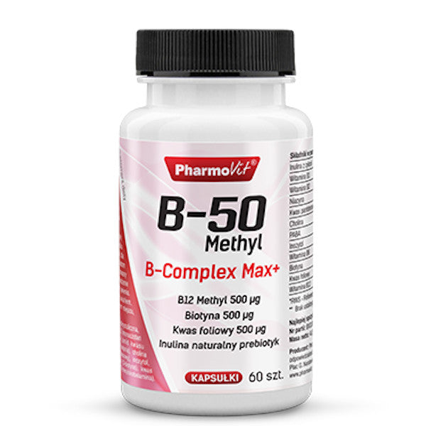 PharmoVit, B-50 Methyl B-Complex Max+, kapsułki, 60 szt.