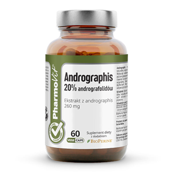 PharmoVit, Clean Label, Andrographis 20% andrografolidów, kapsułki vege, 60 szt.