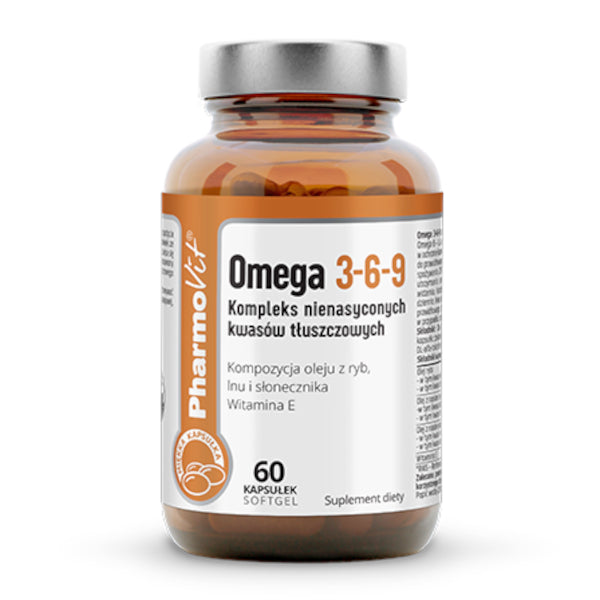 PharmoVit, Clean Label, Omega 3-6-9 Kompleks nienasyconych kwasów tłuszczowych, softgel, 60 szt.