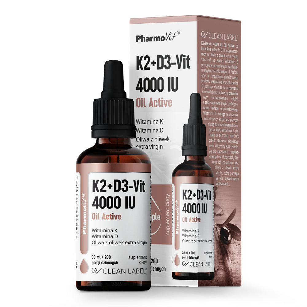 K2+D3-Vit 4000 IU Oil Active, krople, 30 ml