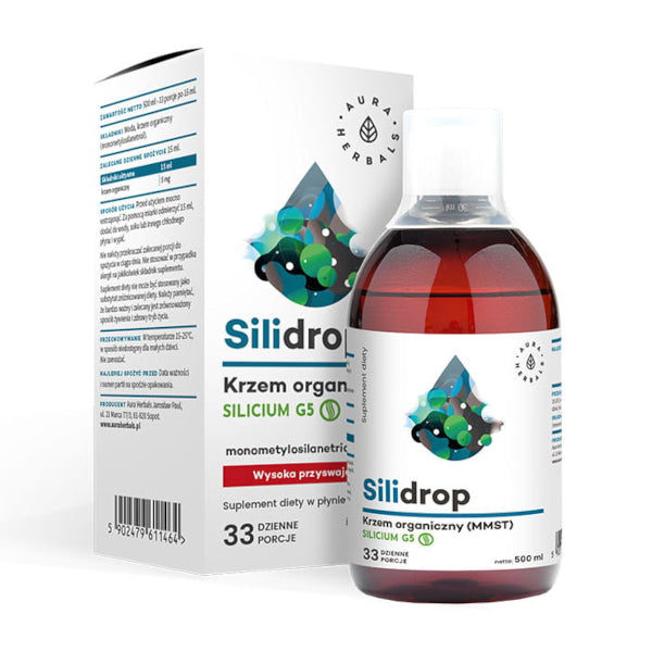 Aura Herbals, Silidrop - krzem organiczny MMST Silicium G5®, płyn, 500 ml