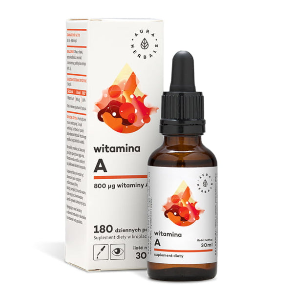 Aura Herbals, Witamina A, krople, 30 ml