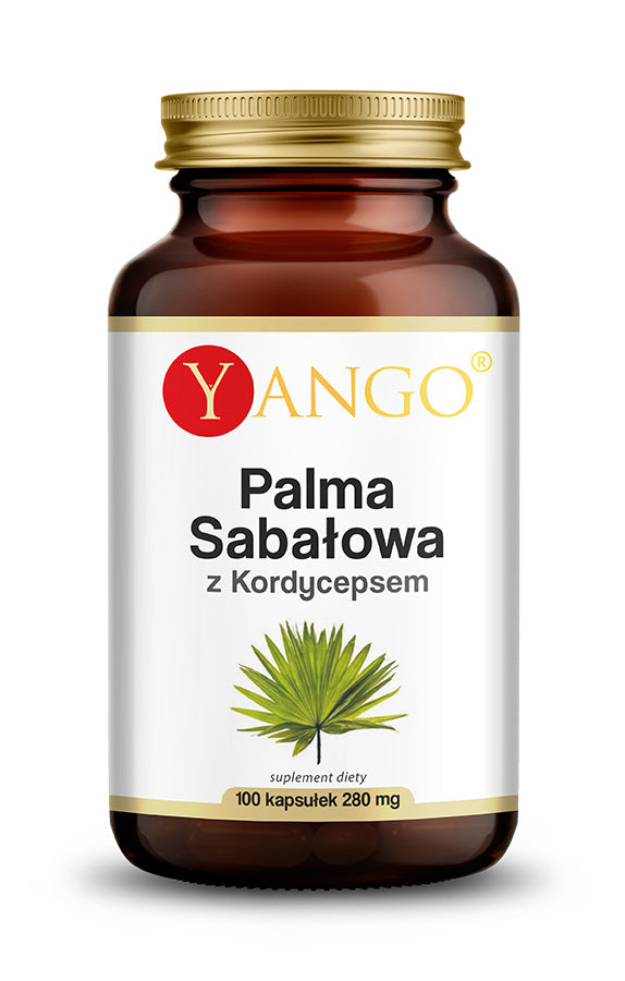 YANGO, Saw Palmetto (Palma sabałowa) z kordycepsem - ekstrakt, kapsułki vege, 100 szt.
