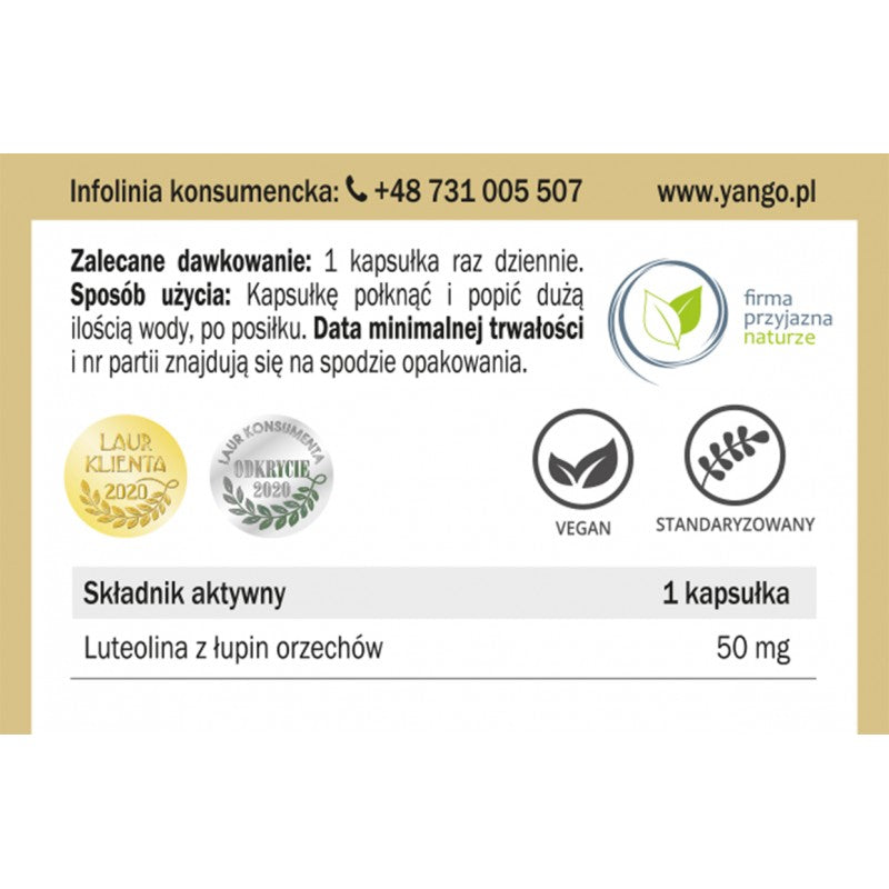 Yango, Luteolina, kapsułki vege, 60 szt.