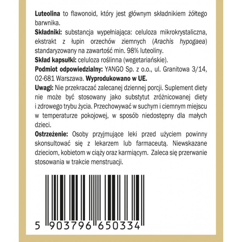Yango, Luteolina, kapsułki vege, 60 szt.