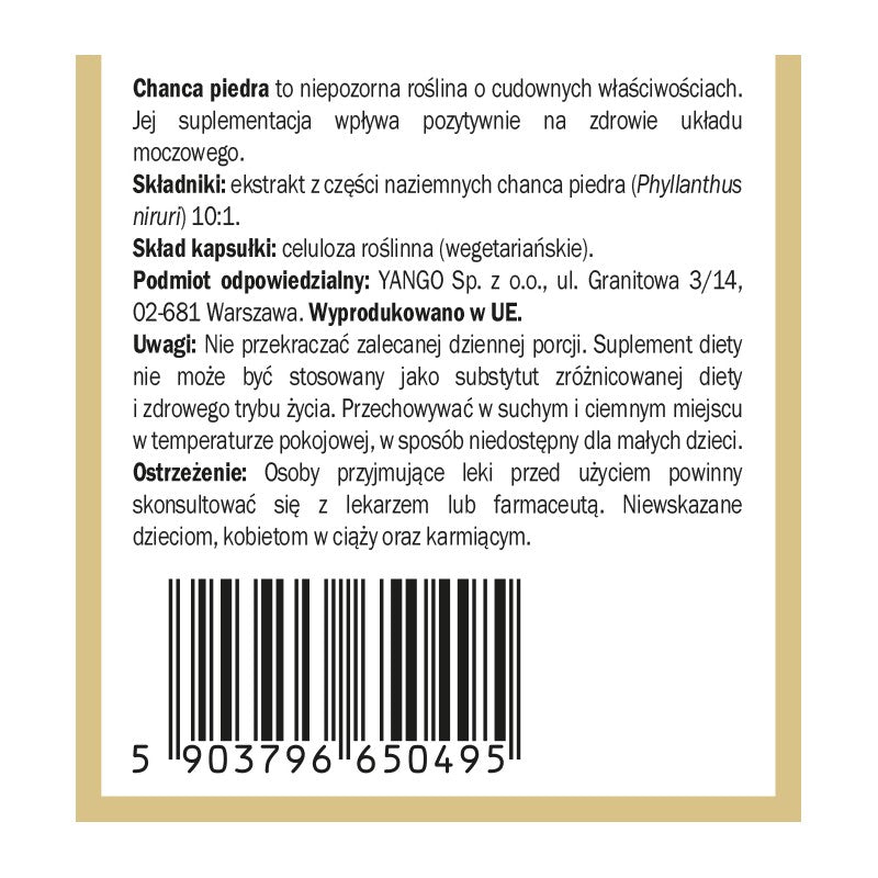 YANGO, Chanca piedra, kapsułki vege, 90 szt.