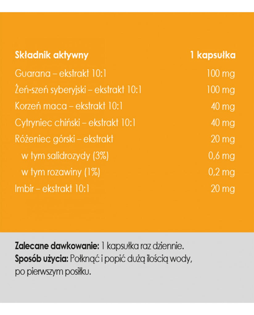 Panaseus, Energia, kapsułki wege, 50 szt.