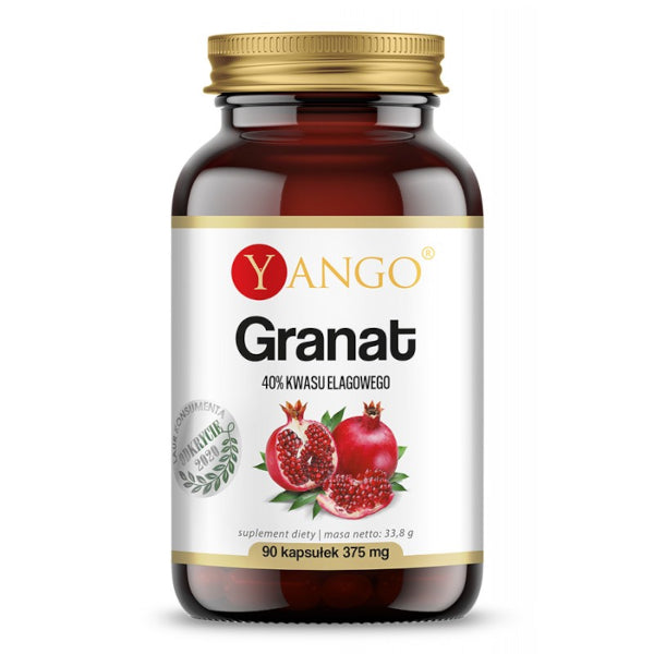 YANGO, Granat - ekstrakt ze skórki 40% kwasu elagowego, kapsułki vege, 90 szt.