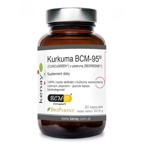 KenayAG, Kurkuma BCM-95® (CURCUGREEN®) z piperyną (BIOPERINE®), kapsułki, 60 szt.