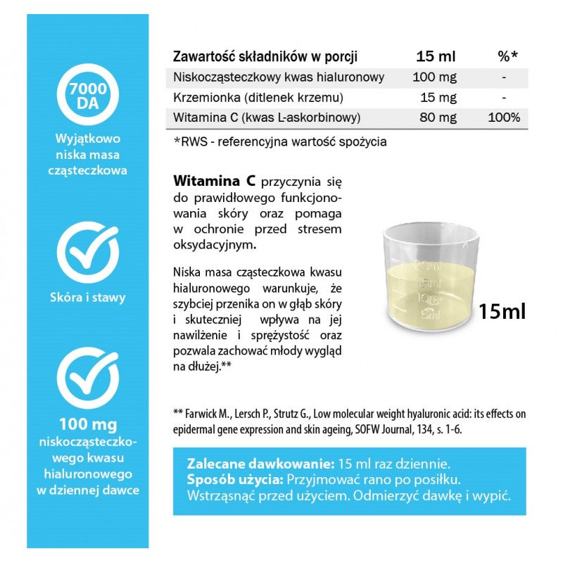 YANGO, Kwas hialuronowy 7000 DA, płyn, 500 ml