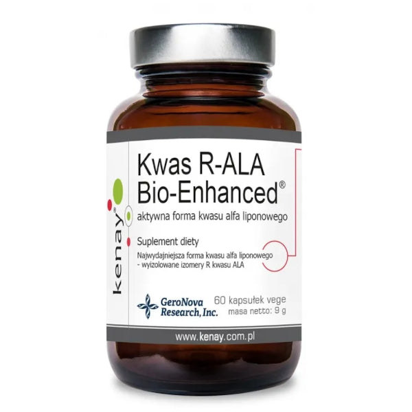 KenayAG, Kwas R-ALA Bio-Enhanced® aktywna forma kwasu liponowego, kapsułki vege, 60 szt.